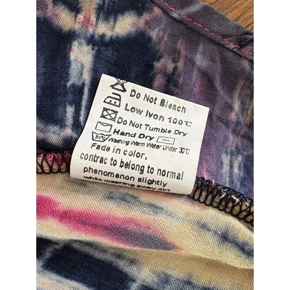 Peppe‎ Peluso Dress Size Medium Tank Sheer Boho Whimsical Tie Dye Flowy READ